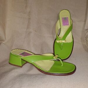 8 New Lilly Pulitzer Slide Toe Sandals flip flop heels  Lime Green Summer New